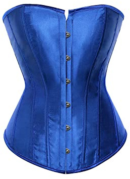 Felcia Women's Plus Size Corset Bustier Overbust Top Satin Waist Cincher Lace up Body Shaping Retro Bustier