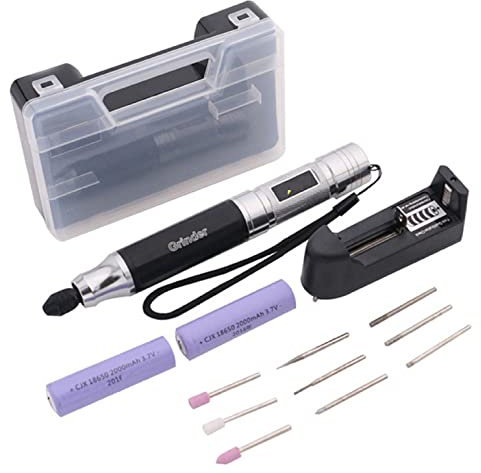 Elektrisches Gravierwerkzeug-Set, USB wiederaufladbar, Mini-Gravierstift, kabelloses Drehwerkzeug zum Schnitzen von Glas, Holz, Metall, Stein, Kunststoff, Schmuck (1 Set Stift-Set Stil 02)