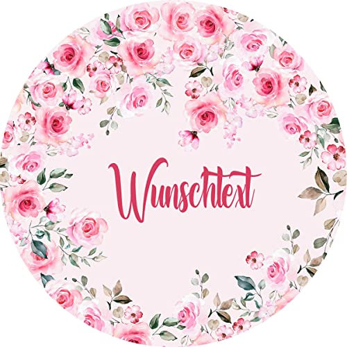 Fondant Tortenaufleger Tortenbild Geburtstag BLUMEN WUNSCHTEXT/DANKE SAGEN