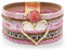Suyi Bracelet Enroulé En Cuir Multicouche Bracelets Manchette Large En Forme De Cœur Pour Femmes Filles Pink