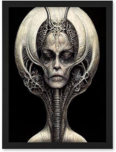 Doppelganger33 LTD Alien Queen Gothic Illustration Artwork Framed Wall Art Print A4