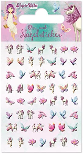 56 Ohr- und Nagelsticker für Kinder und Erwachsene | Sticker Ohrsticker (Einhorn und Elfe)