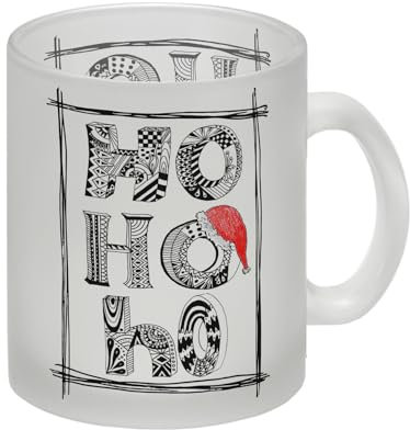 Ho Ho Ho Glas Tasse mit Weihnachtsmotiv Motiv