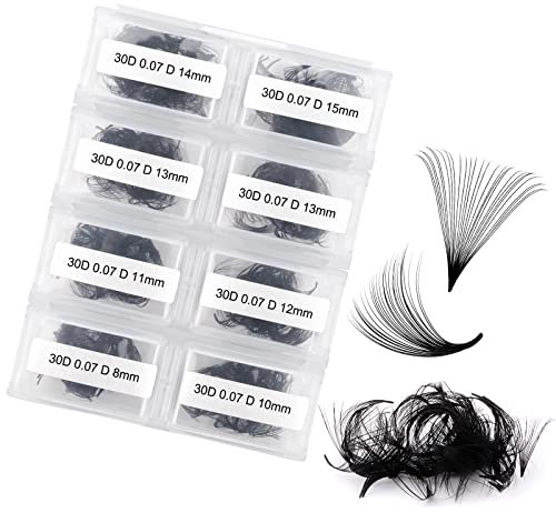 Fadlash Promades Eyelash 30D 0.07mm D Curl Volume MIX 8-15mm 600pcs Lash Extensions Loose Fans Pre Made Volume Lashes