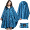 SOPPY Regenmantel für Frauen, Langer Regenponcho wasserdichte Regenbekleidung Regenjacke Winddichte Regencape Raincoat Regenschutzbekleidung mit Pattentasche Kapuze Tunnelzug, Blaue Blumen