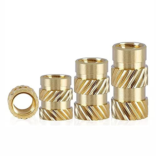 50 Pcs M6 Insert Nuts, Thickness 10mm, OD 8mm, Brass knurled Nuts, Female Thread, for 3D Printer Automotive Plastic Shell