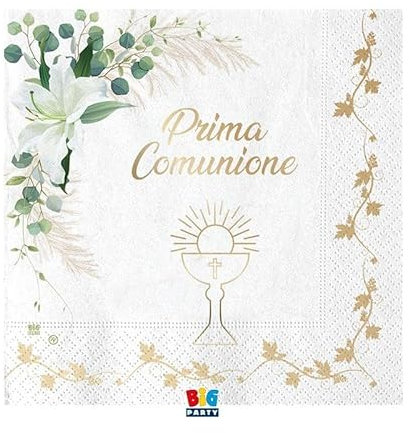 Selezione Cartoleria Varzi Dal 1956 Tovaglioli Di Carta Prima Comunione 33x33cm 20pz.