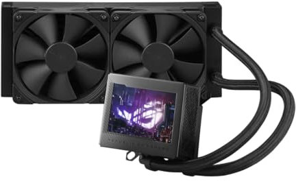 ASUS ROG Ryujin III 240 All-in-one Liquid CPU Cooler with 240mm Radiator. Asetek 8th gen Pump, 2X Noctua industrialPPC 120mm Fans, 3.5” Color LCD