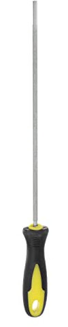 sourcing map Diamant Tronçonneuse Lime 5/32(4mm) 80 Grits Haut Dureté Ronde Coupe Affûté Râpe avec Plastique Poignée pour Chaîne Scie Polissage