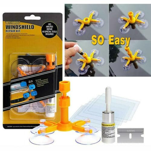 NEEDS & WANTS® Car Crack Windscreen Repair Kit Glass Wind Shield Repair Kit Easy to Use Windscreen Chip Repair Kit Efficient and Durable Glass Scratch Repair Kit Suitable for All Types of Windscreen