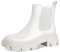 PIZZ ANNU Stivali con Tacco Basso Casual Chelsea Boots Donna Comodi Biker Stivaletti Invernali Eleganti Plateau Bianco EU 36