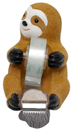 JINGAN Sloth Tape Dispenser | Tape Holder | Adhesive Roll Holder with Non-Skid Base | Cute Sloth Desktop Adhesive Distributor | Kids School Stationery Supplies