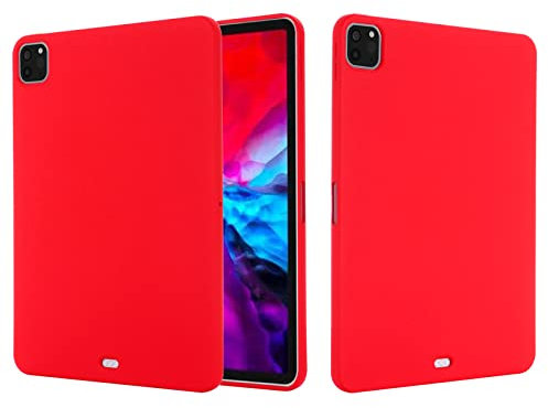 TPU Soft Silicone Funda para Apple iPad Pro 11 (2021) Case Ultra Slim Cover Color Caramelo Correa PC Carcasa Anti Rasguño y Huellas Dactilares Totalmente Protectora para Apple iPad Pro 11 (2021),Rojo