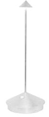 Zafferano, Pina Lampe mit Silberfarbenes Blatt, Kabellose, Wiederaufladbare Tischlampe mit Touch Control, Für den Innenbereich Geeignet, Dimmer, 2200-3000 K, Höhe 29 cm