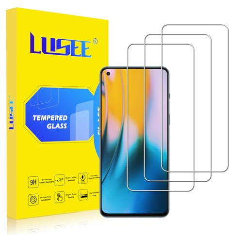 LUSEE Schutzfolie kompatibel mit Oneplus Nord 2 5G, (3 Stück Displayschutz + 3 Stück Kamera schutz), Panzerfolie Displayschutzfolie Gehärtetes Glas HD Anti- Kratzer Bildschirm Panzerglas Folie
