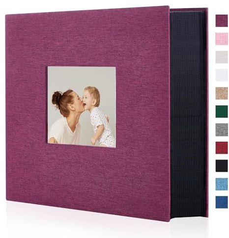 Miaikoe Fotoalbum 10x15 1000 Leinen Album Slip in großer Kapazität für Familie Hochzeitstag Album Buch hält 1000 horizontale und vertikale 10x15cm Fotos Violett