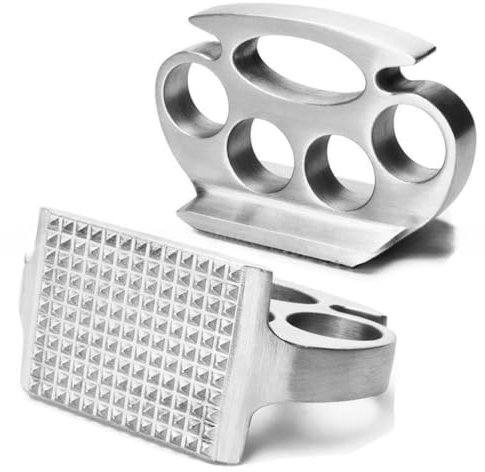 Renyigou Meat Tenderizer Hammer Steak Hammer Mallet Zinc Alloy Meat Tenderizer Hammer Pork Chop Steak Meat Mallet Rubber Portable Kitchen Tools
