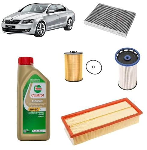 Kit tagliando 4 filtri + 5L olio Edge 5W30 per Skoda Octavia III 2.0 TDI 2012+