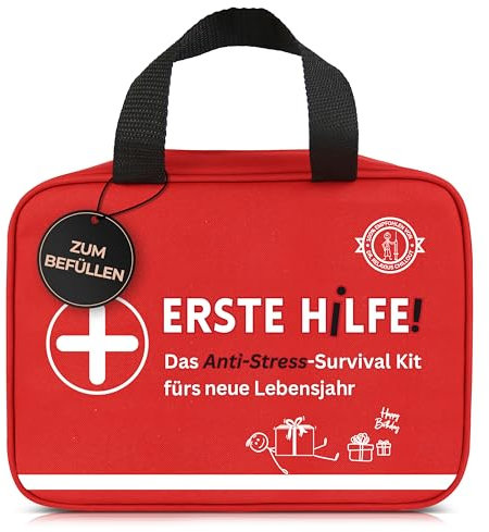 GLÜCKSGUT® ERSTE Hilfe Tasche zum Geburtstag | Ohne Inhalt | Lustiges Geschenk zum Befüllen