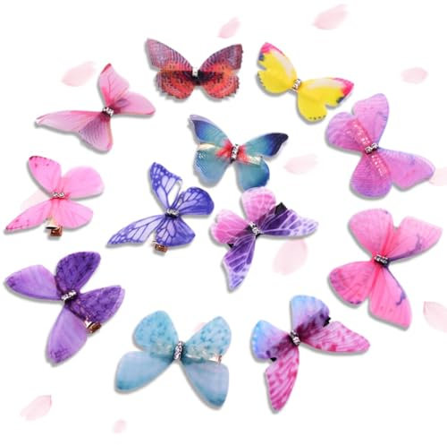 ZKGYUS 12 Pezzi Farfalla Mollette per Capelli Bambina, Fermagli per Capelli Donna, Butterfly Clips, Clip Capelli Accessori Farfalle Decorative con Clip