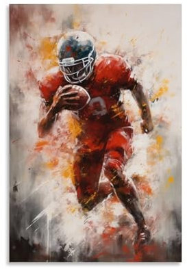 American Football Malposter Wandkunst Poster Geschenk für Freund Schlafzimmer Wohnzimmer Dekor Modernes ästhetisches Poster Dekorative Malerei Leinwand Wandposter und Kunstbild Druck Moderne