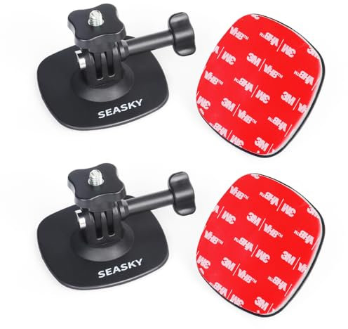 SEASKY 2 Pack A1 Flexible Helmhalterung mit 3M für GoPro Hero13/12/11/10/9/8 Max DJI Action 5 Pro 4 3 Insta360 X5 X4 X3 Ace Pro 2 Stück Sportkamera Zubehör Oberflächen