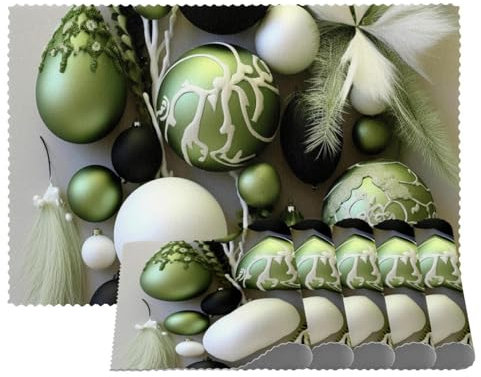 Platzdeckchen, rutschfest, waschbar, Weihnachtskugel, 6 Stück