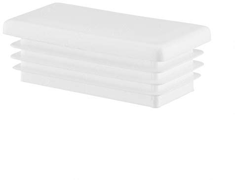 EMFA Lamellenstopfen 40x25 mm Weiß – Rechteckstopfen Endkappen aus Kunststoff für Rohre und Profile | Rohrstopfen zur Rohrabdeckung – 10 Stück