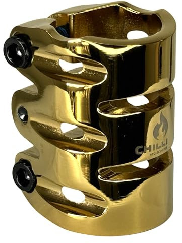 F26 Chilli Pro Scooter Stunt-Scooter I Pearl I Base I Rocky I Reaper I Tret I Roller I für Lenker mit Klemmschlitz I Klemme I Bar Clamp (Pearl Chrome Gold, 31,8)