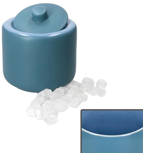 Ritzenhoff & Breker Jasper - Sucrier avec couvercle - Bleu océan - 240 ml - Boîte ronde en faïence avec couvercle pour sucre en dés - Récipient pour kandis, sucre de canne, etc. - Accessoire de café