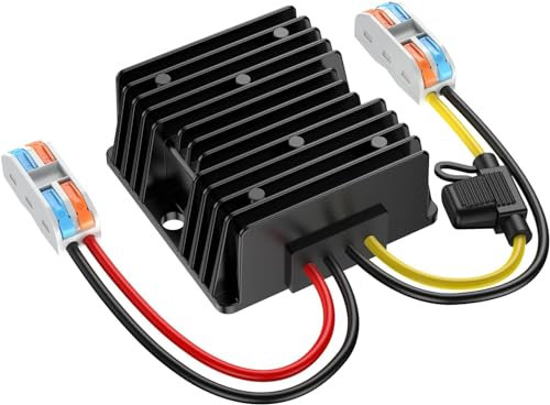12V a 24V Step Up Converter, Convertidor Transformador 15A 360W Convertidor 12v a 24v con Fusible Impermeable, DC DC Converter para Carrito de Golf Luz Vehículo Barco, etc. (Acepta entradas DC9-20V)