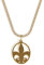 UNSHINEBAR Fleur De Lis Kette mit Anhänger für Herren und Damen - Streetwear Cuban Halskette mit Lilien Anhänger aus Edelstahl und 18K Gold - Wasserfeste Kette - 50-55cm Länge verstellbar (Gold)