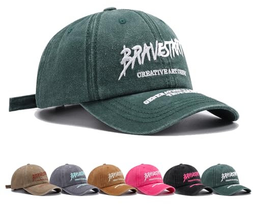 Siribelle Cappellino con Visiera Donna Uomo Cappello da Baseball Adjustable Vintage Ricamato Berretto Estivo per Corsa Golf Tennis Verde