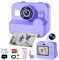GKTZ Cámara de Fotos Instantáneas - Doble Cámara Fotos Infantil con Papel de Impresión y Tarjeta SD de 32G, Regalo para Niños de 3 a 14 años (Morado)