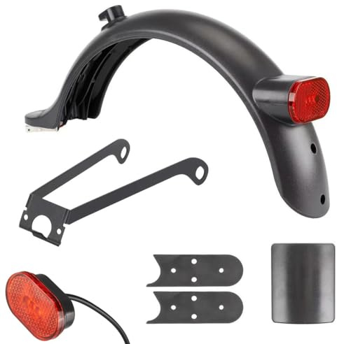 aibiku E Scooter Schutzblech Hinten für Xiaomi Elektroroller, mit Metallhalterung, Kennzeichenrahmen, Großem Rücklicht, hintere Kotflügel für Xiaomi M365/Pro/Pro 2/1S/Essential/Scooter 3