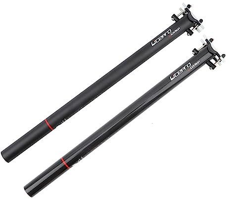 LUOKEKE SattelstüTze 1 Stücke Faltrad Kohlefaser Sattelstütze 31,8/33,9mm * 580 MM Fahrrad Ultraleichte Sattelstütze Radfahren Teile Sitzrohr SattelstüTzen(Matte Black 33.9mm)
