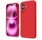 oakxco for iPhone 16 Plus Case Liquid Silicone, Soft Rubber Gel Elegant Aesthetic Basic Simple Cover, Cute Thin Slim TPU Matte Solid Color Plain Smooth Case for Women Men Girl, Red