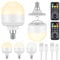 LGMCF Wiederaufladbare Glühbirne, E14 Dimmbare LED Glühbirne mit Versteckter Haken und Fernbedienung, 10W 3 Farben Akku Glühbirne Mit funk tion für Camping, Notlicht Mit Magnetische, 2 Pack