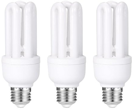 FanciBuy 3 Pack E27 Energy Saving 11W, 11W=60W E27 ES CFL Light Bulbs, Edison Screw Fitting CFL Light Bulbs, Warm White 2700K, Compact Fluorescent Stick Bulbs