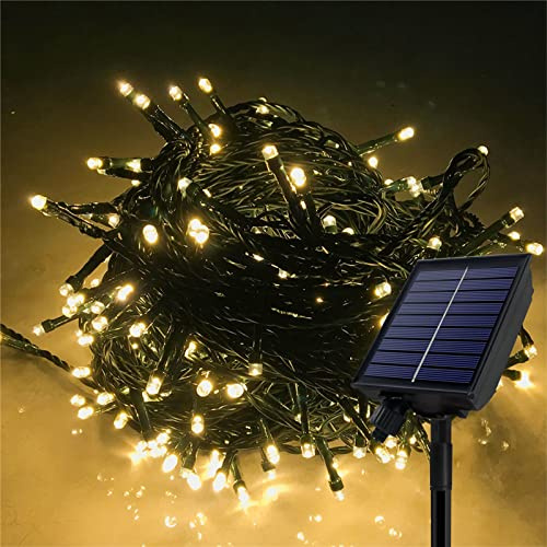 FIVMEN Solar Lichterkette Aussen 50 m 500 LED Solarlichterkette Außen Wetterfest Wasserdicht IP44 mit Solarpanel & USB Weihnachtsdeko Weihnachten Beleuchtung Outdoor Warmweiß