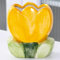 Busnos Pinselhalter Kawaii Geschenk Für Frauen Geburtstag Pen Holder Schreibtisch Stifte Organizer Büro Aesthetic Cute Stiftehalter Boho Style Gelb Tulpen Zimmer Deko Make Up Organizer für Mädchen