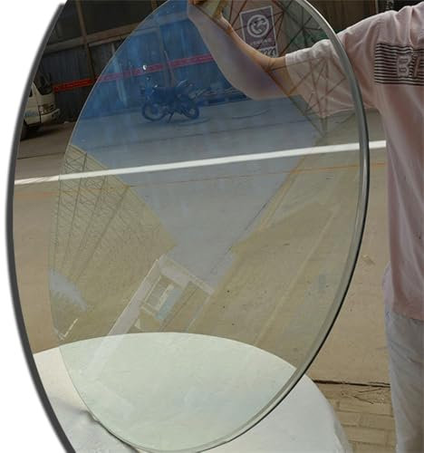 HAEKEBC Runde Glastischplatte 60cm 70cm 80cm 90cm 100cm Klare Tischplatte Aus Gehärtetem Glas, Ersatz Esstisch Terrassentischplatte(44cm-17.3in)