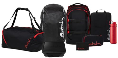 Satch Pack Kollektor Edition Schulrucksack Set 8tlg. inkl. Brotdose und Trinkflasche (Fire Phantom)