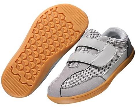 Zapatillas Deportivas Niños, Zapatillas De Futbol Sala Niño, Malla Zapatos Deportivos Sin Cordones Zapato con Doble Cierre Adhesivo Running Shoes