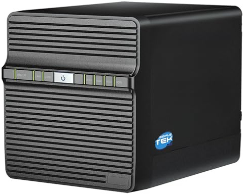 SIMPLETEK - Sistema NAS a 4 Bay per Dischi 3.5/2.5 Pollici con 2 GB DDR4 RAM e Processore Quad-Core - Server di Archiviazione Affidabile