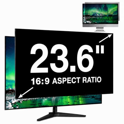 PinnWaa Monitor Blickschutzfolie 23,6 Zoll 16:9, Abnehmbarer Sichtschutz | 522 x 294 mm, Blickschutzfilter, Anti Blaulicht, Blendschutz, Displayschutz, Anti-Spy Privacy Filter, Anti-Fingerabdruck