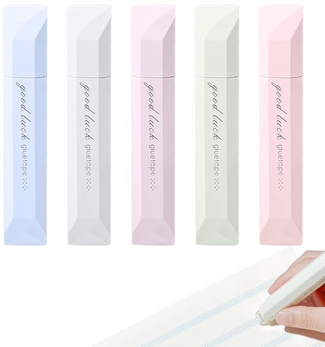 5Pcs Double Sided Tape Pens, 2026 New 5mx6mm Scrapbooking Double Sided Tape Roller Set, Multipurpose Glue Tapes Rollers for Scrapbooking, Crafts, Photo, Journaling, Home School Office