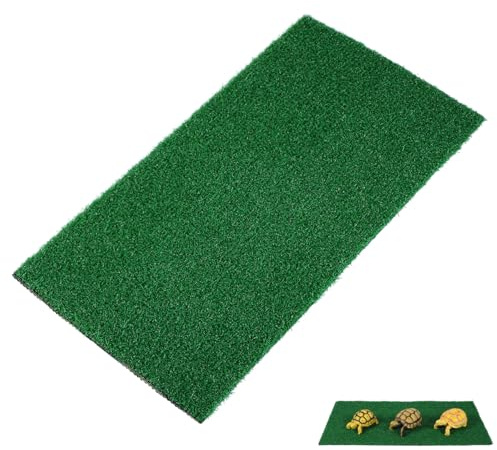 STOBAZA Terrain pour Tortue en Plastique Vert, Tapis de Gazon Synthétique Délicat pour Plateforme Flottante de Reptile, Adapté pour Aquarium et Petit Bassin