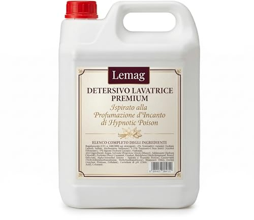 Detersivo Lavatrice Ecologico Biodegradabile 1L/5L – Senza Parabeni – Nickel Tested – Non Testato su Animali – Profumazioni Assortite – Lemag srl (5L, Hypnotic poison)