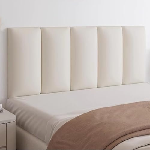 HNBCYRND Cabecero tapizado Autoadhesivo 3D anticolisión para Pared Paneles Decorativos para Cama Individual o Sala de Estar(100 ×50×20cm,Cream)